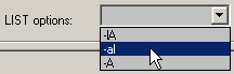  LIST options 